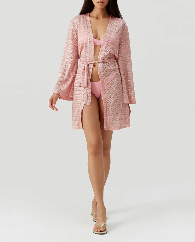 Jasnoróżowa narzutka Anna