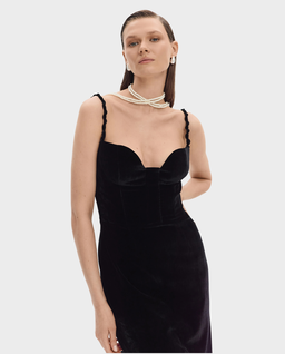 Czarna sukienka gorsetowa midi Gia - Image #1