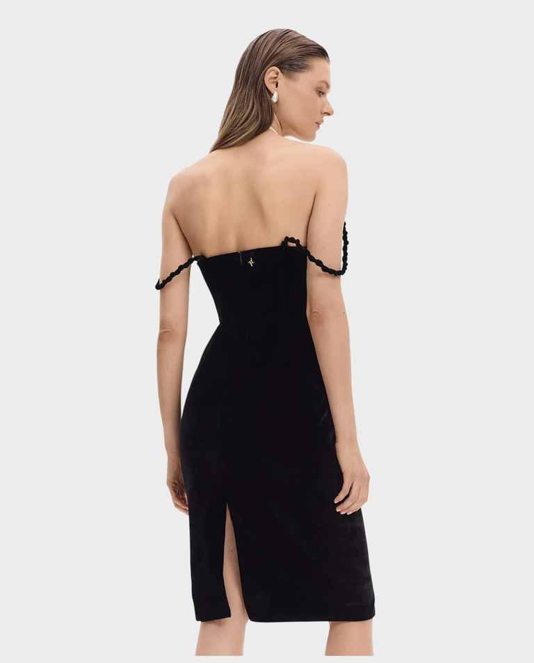 Czarna sukienka gorsetowa midi Gia - Image #3