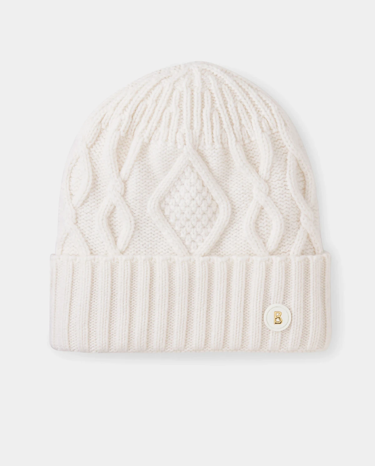 Biała kaszmirowa czapka Jamila