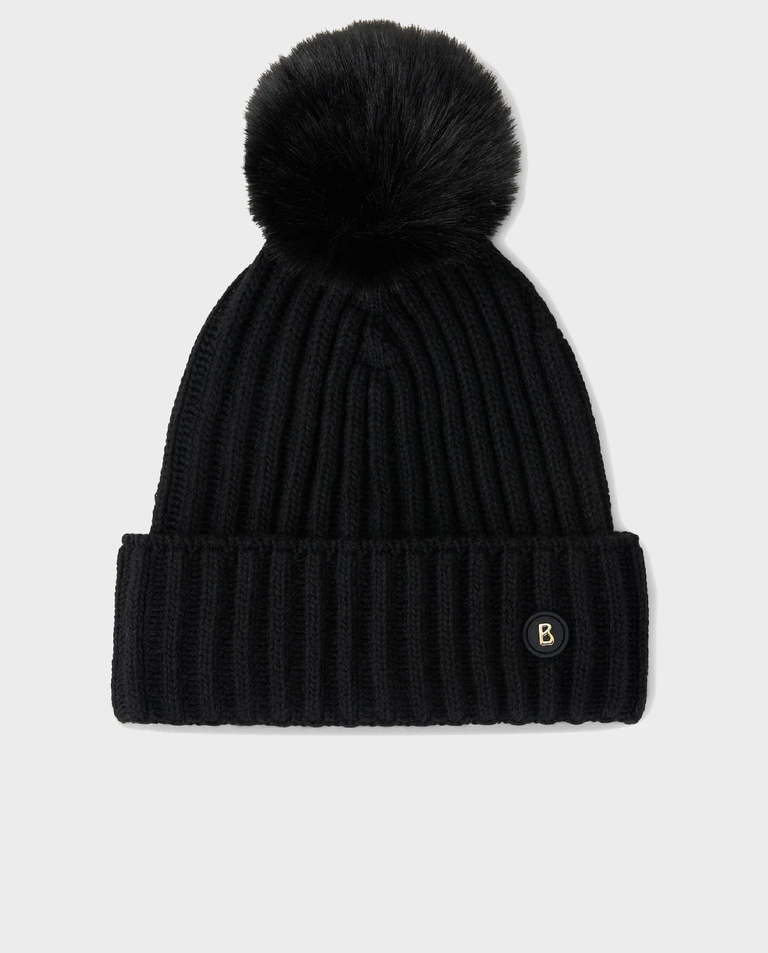 Czarna czapka z pomponem Ranya