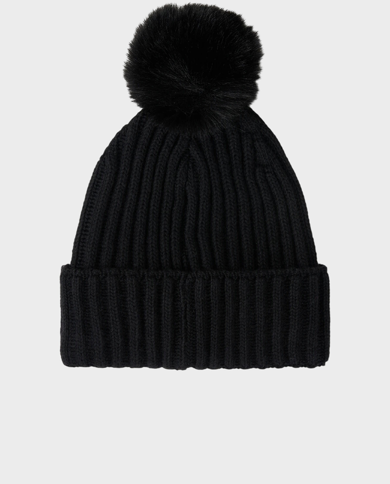 Czarna czapka z pomponem Ranya