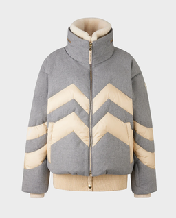 Szaro-kremowa kurtka puchowa Valea - Image #0