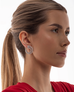 Okrągłe kolczyki z cyrkoniami Mia - Image #1