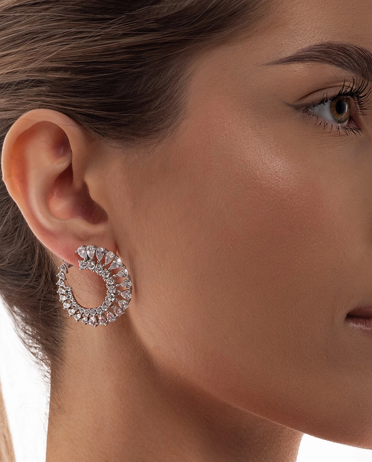 Okrągłe kolczyki z cyrkoniami Mia - Image #2