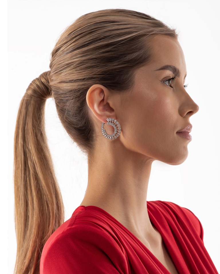 Okrągłe kolczyki z cyrkoniami Mia - Image #3