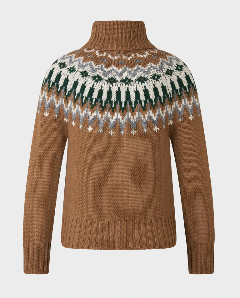 Brązowy sweter z golfem Ingrid