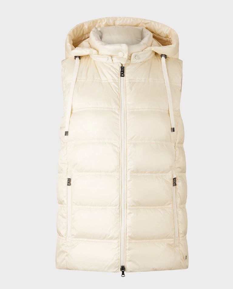Kremowy puchowy bezrękawnik Liddy