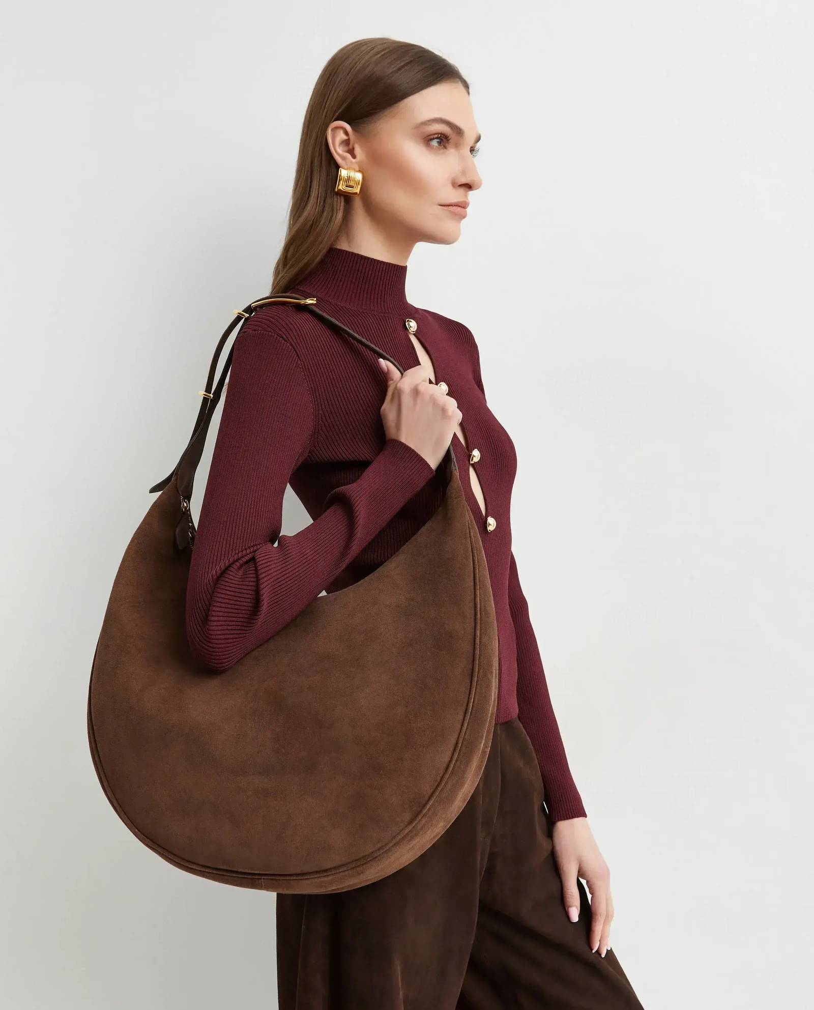 Brązowa torebka Moon Hobo - Image #1