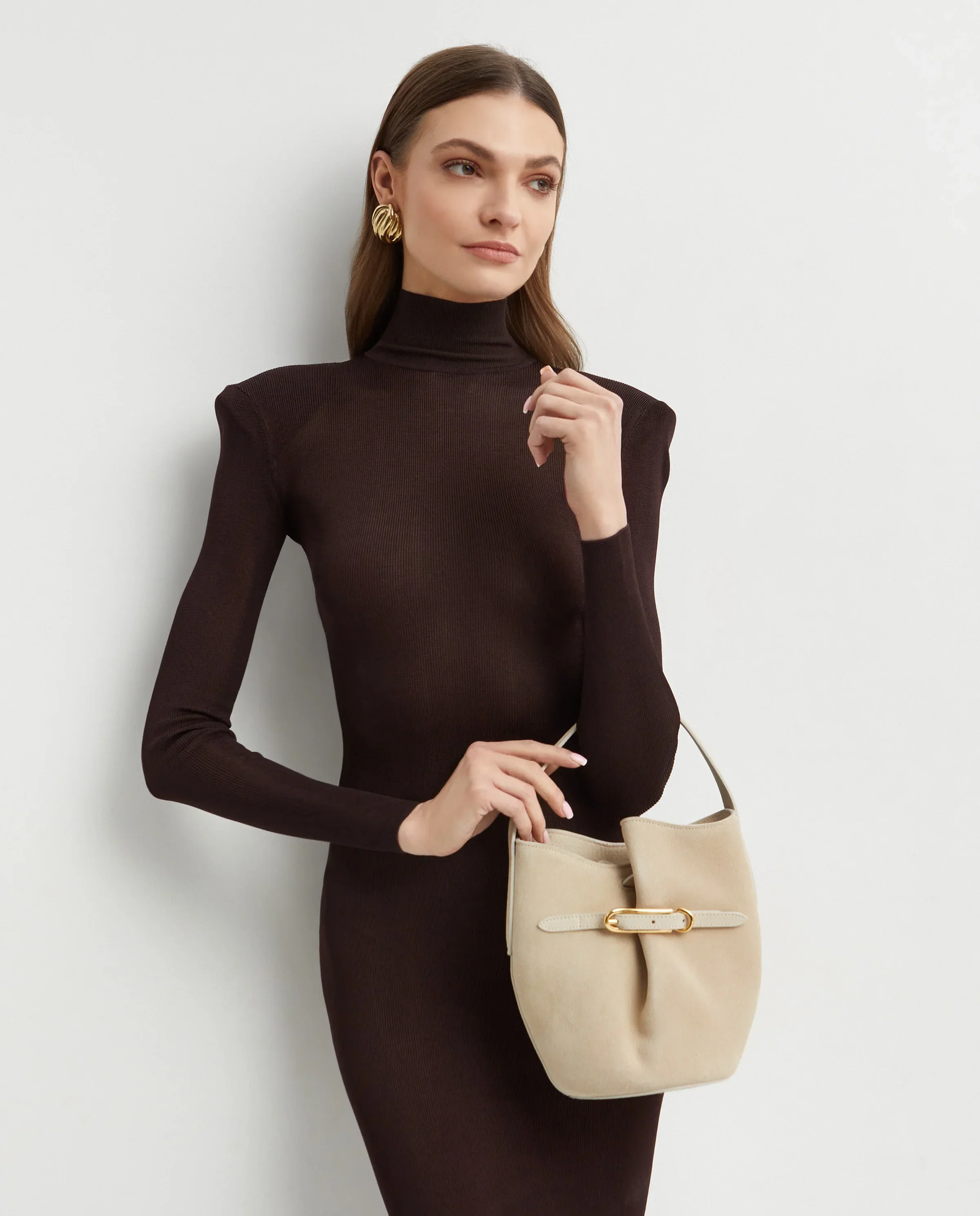 Beżowa torebka Bucket Bag - Image #1