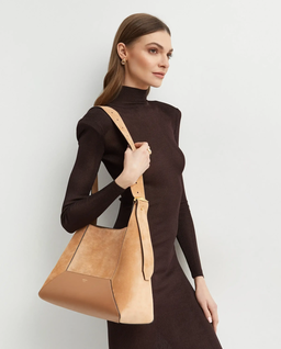 Jasnobrązowa torba Diamond Hobo Medium - Image #1