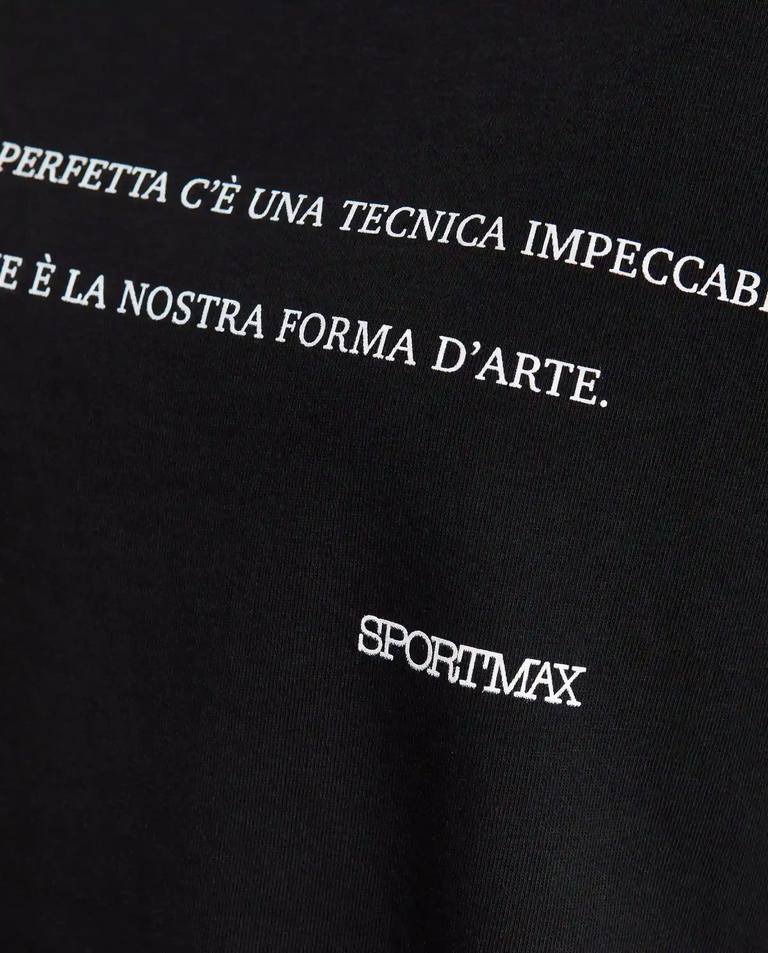 Czarny bawełniany t-shirt z nadrukiem - Image #4