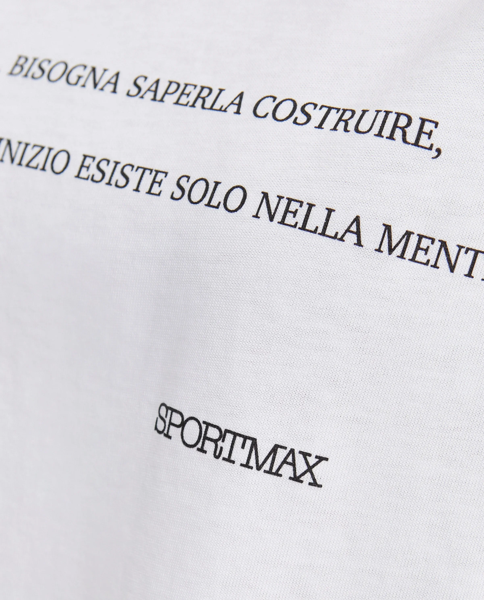 Biały bawełniany t-shirt z nadrukiem - Image #4