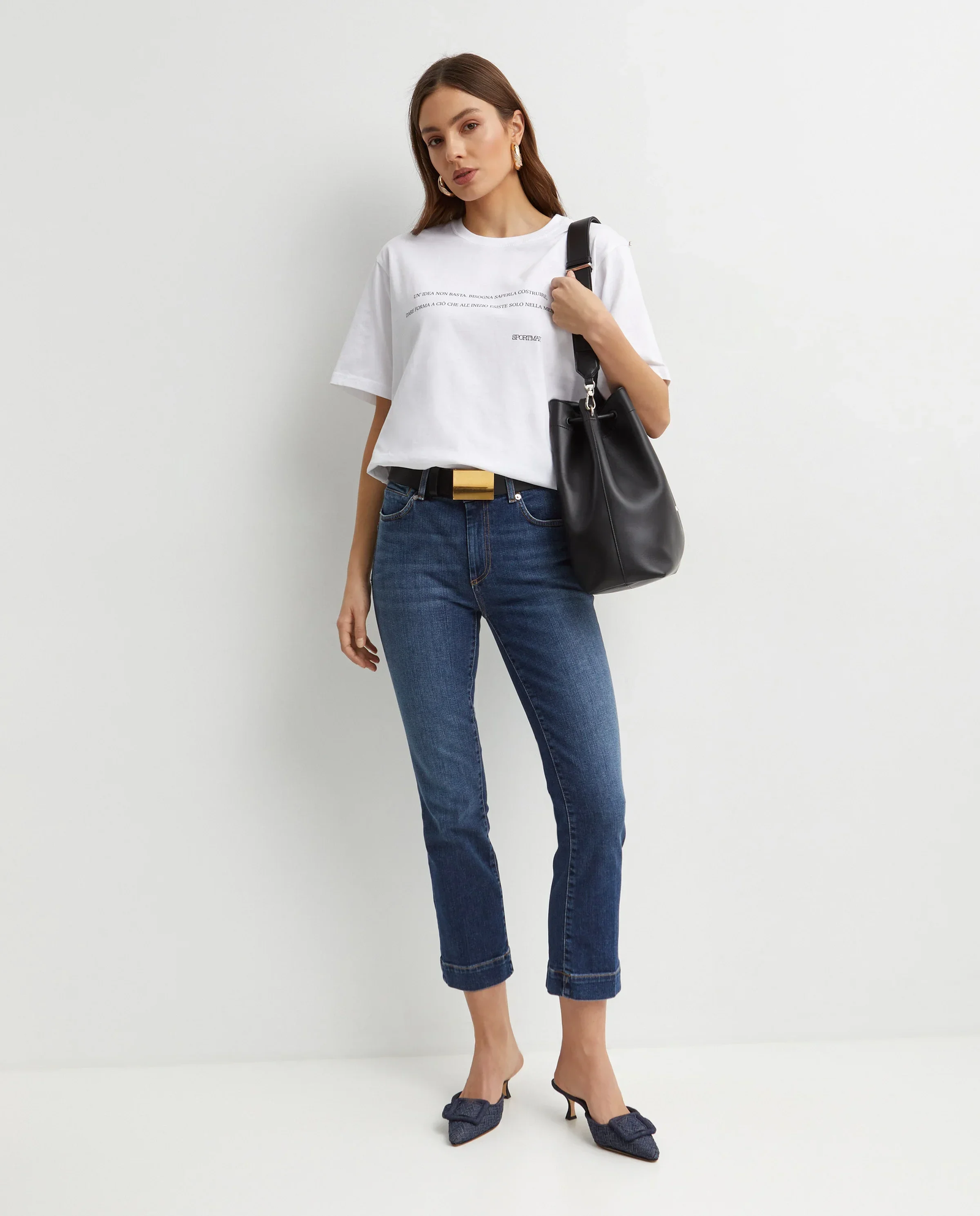 Granatowe jeansy z niskim stanem Slim Fit - Image #2