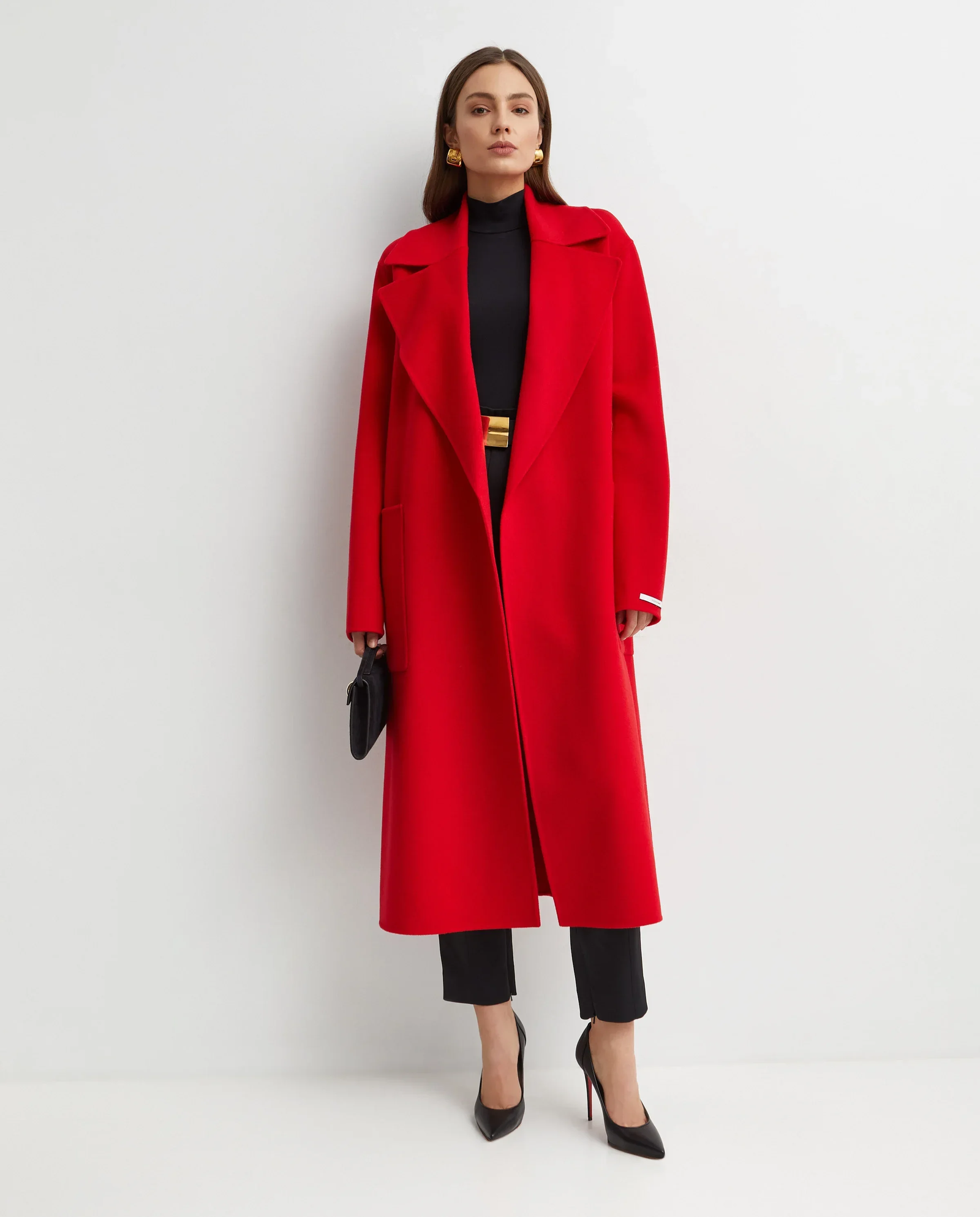 Czerwony wełniany płaszcz - Image #2