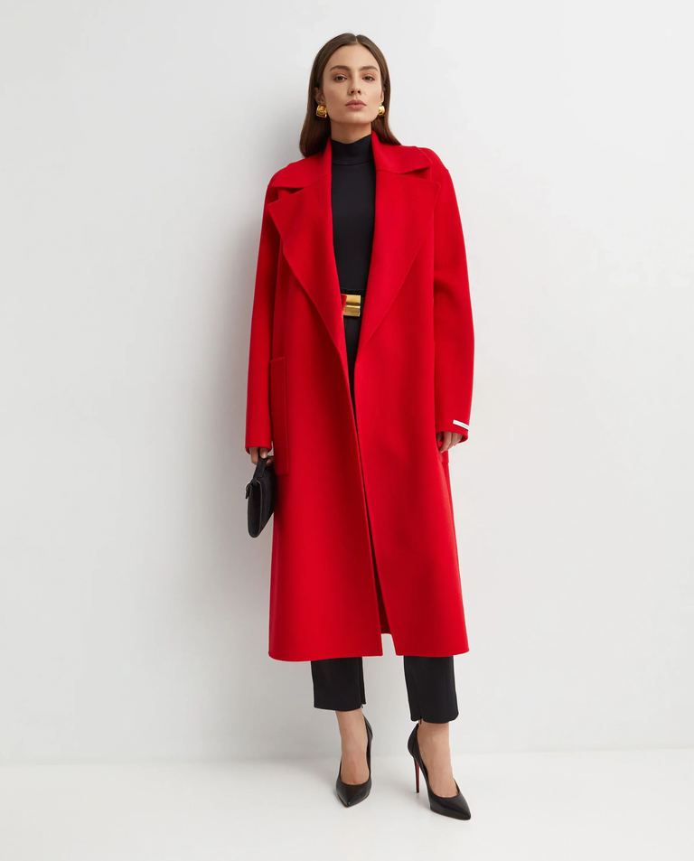 Czerwony wełniany płaszcz - Image #2