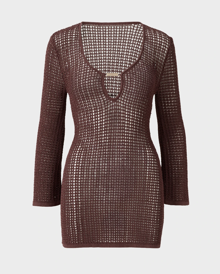 Brązowa sukienka mini Ellis