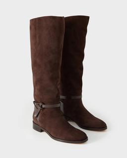 Brązowe zamszowe kozaki Lawton - Image #1