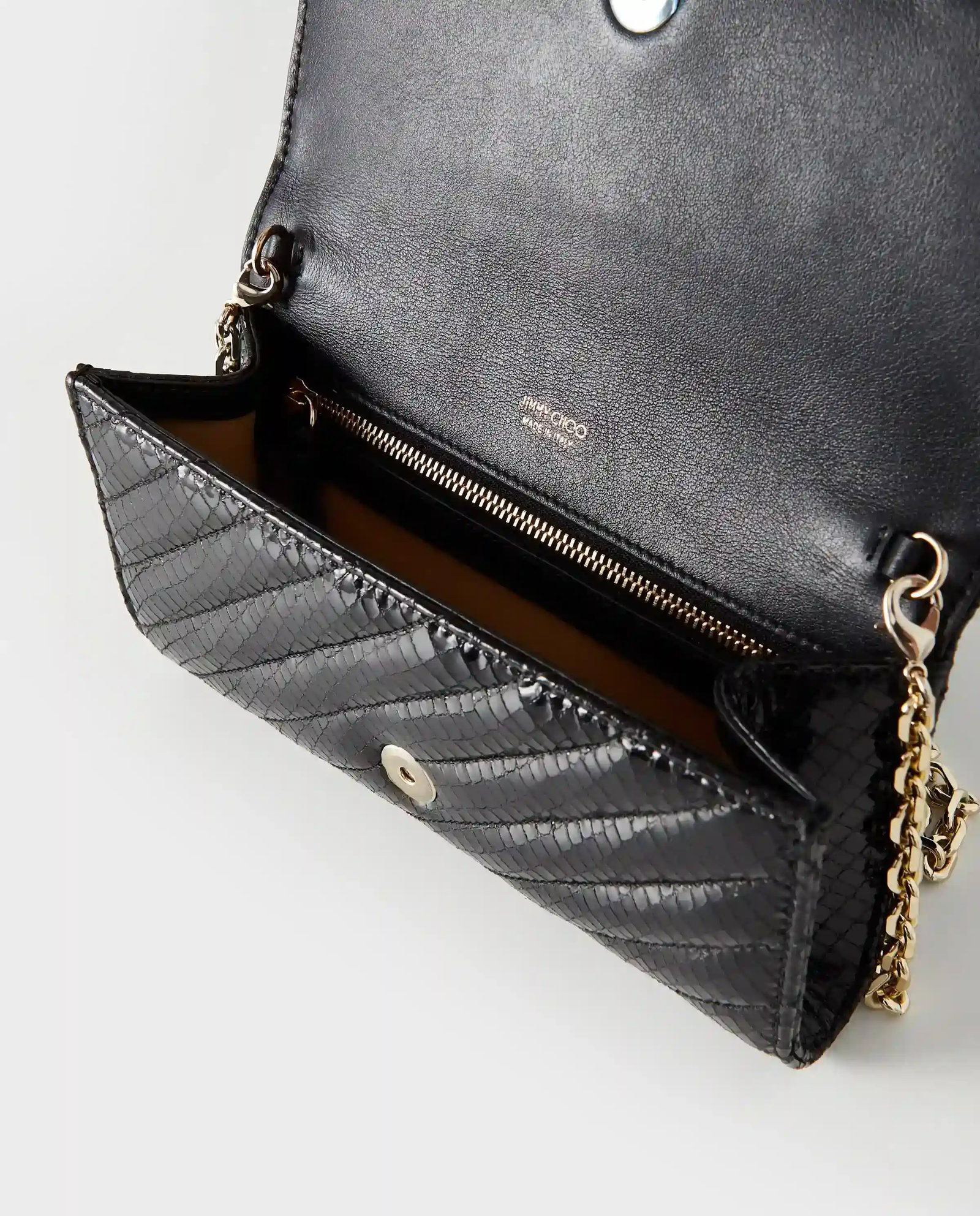 Czarna kopertówka we wzór skóry węża Avn - Image #3