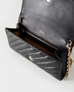 Czarna kopertówka we wzór skóry węża Avn - Image #3