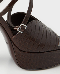 Brązowe sandały na platformie Karli 125 - Image #4