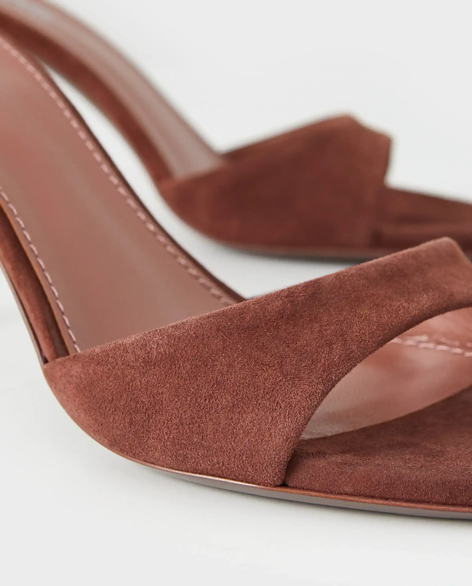 Brązowe klapki na szpilce Lidia 70 - Image #3