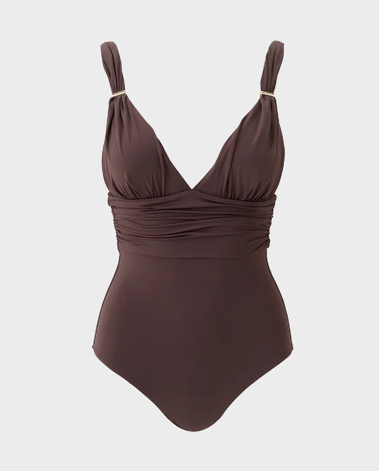 Brązowy strój jednoczęściowy Panarea