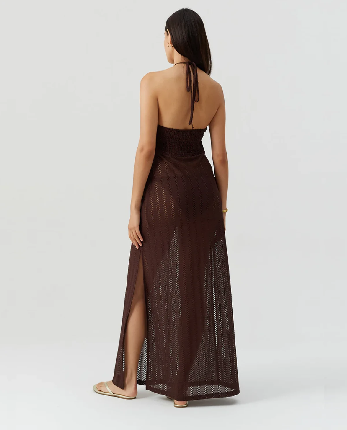 Brązowa sukienka maxi Harriet - Image #3