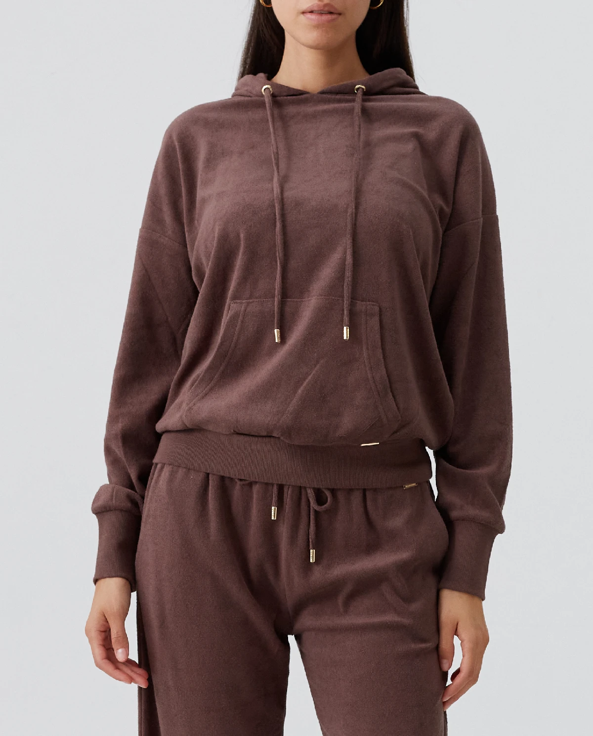 Brązowa bluza z kapturem Nora - Image #0