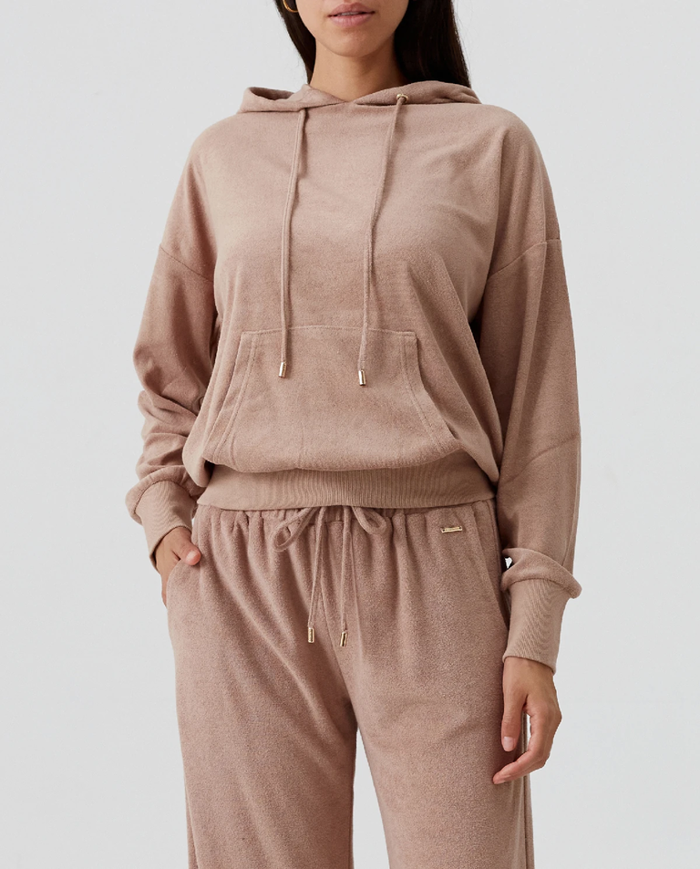 Beżowa bluza z kapturem Nora