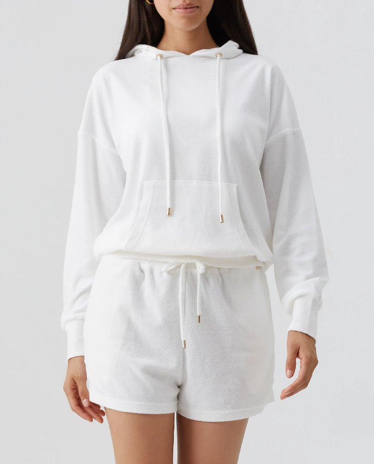 Biała bluza z kapturem Nora