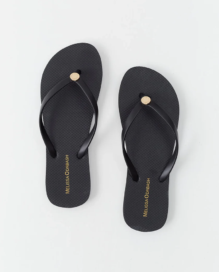 Czarne japonki z logo