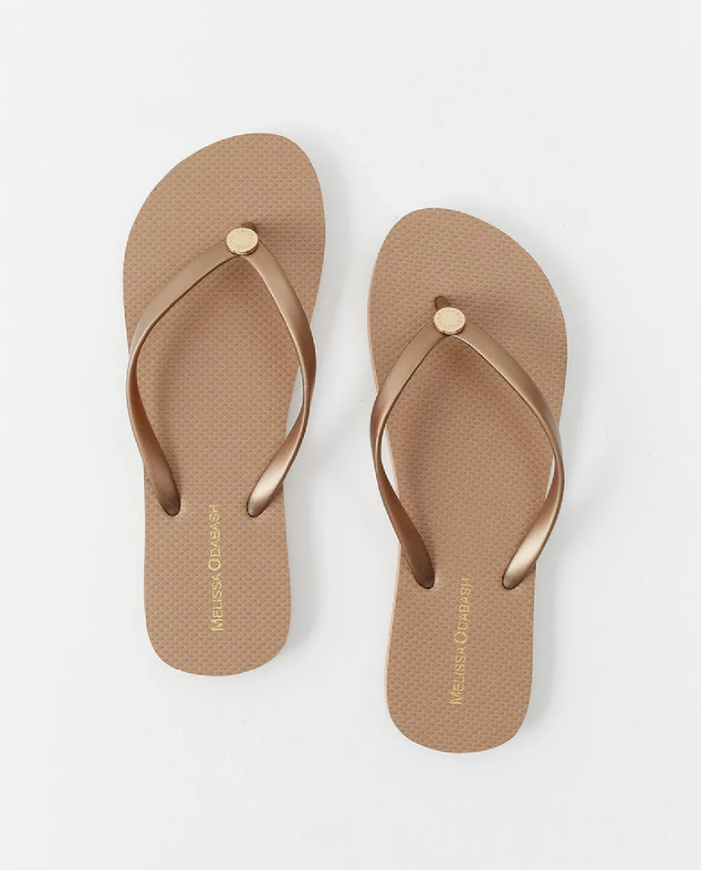 Brązowe japonki z logo