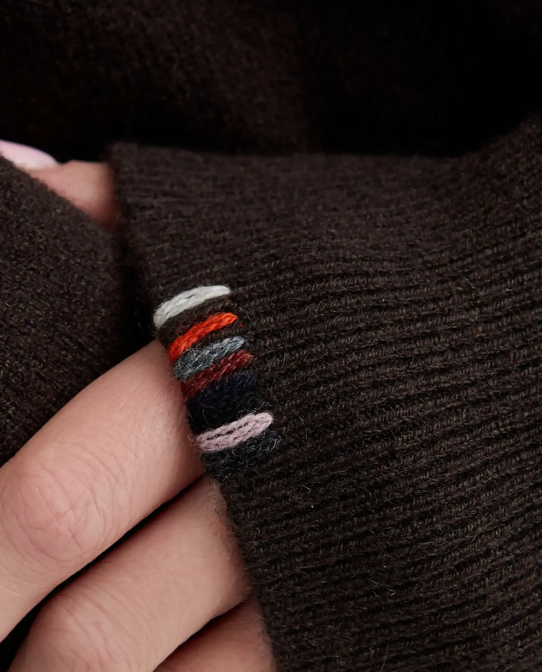 Ciemnobrązowy kaszmirowy golf Jill - Image #4