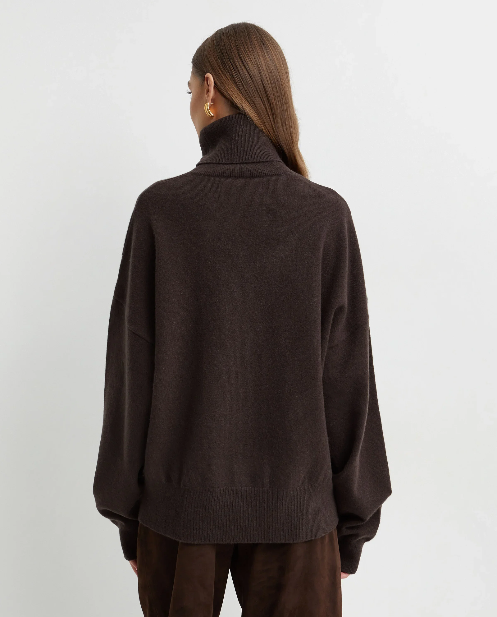 Ciemnobrązowy kaszmirowy golf Jill - Image #3