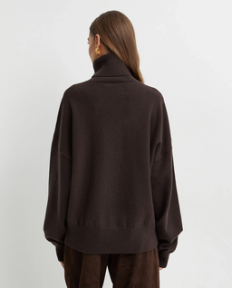 Ciemnobrązowy kaszmirowy golf Jill - Image #3