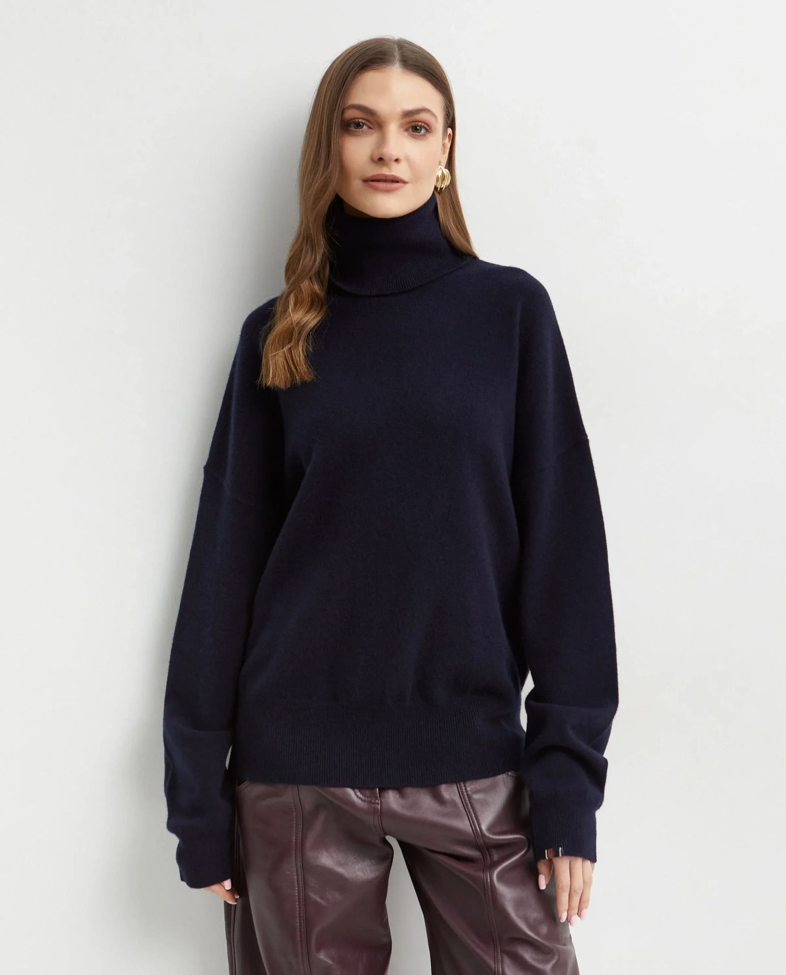 Granatowy kaszmirowy golf Jill - Image #0