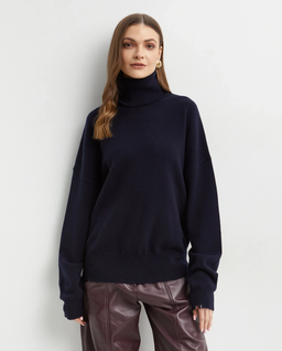Granatowy kaszmirowy golf Jill - Image #0