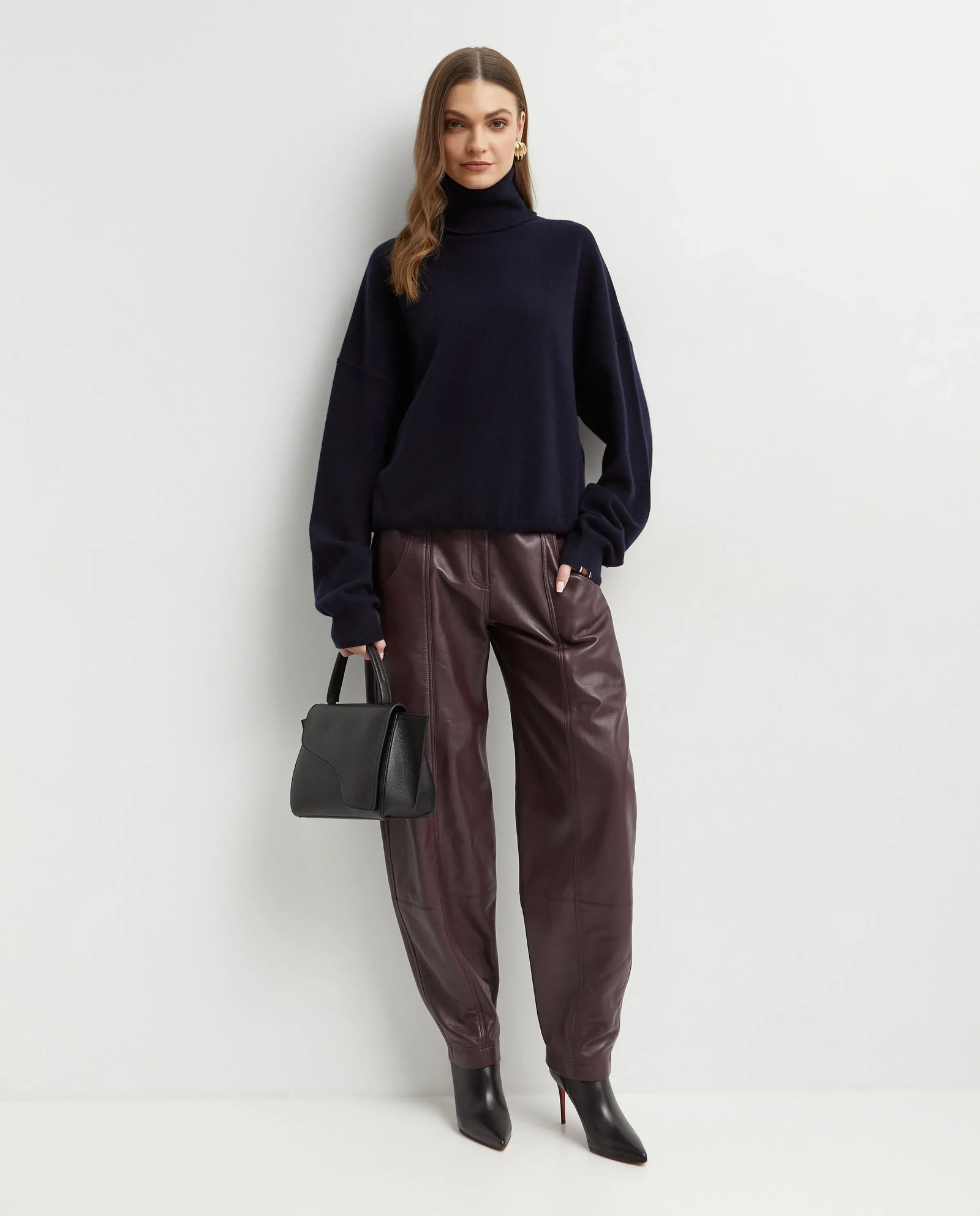 Granatowy kaszmirowy golf Jill - Image #2