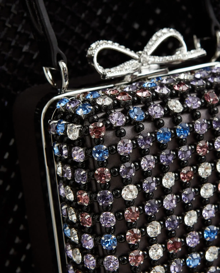 Czarna  torebka z kryształami - Image #6