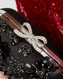 Czarna satynowa kopertówka - Image #6