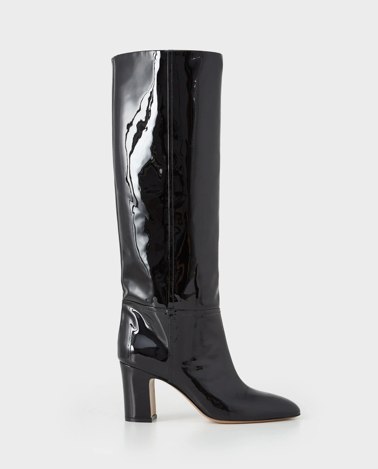 Czarne lakierowane kozaki Lavinia 75