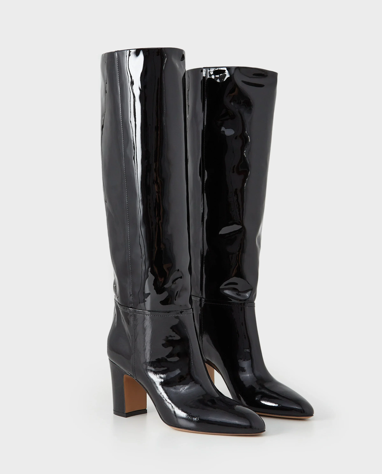 Czarne lakierowane kozaki Lavinia 75