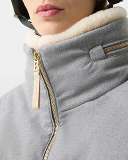 Szaro-kremowa kurtka puchowa Valea - Image #4