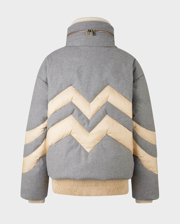 Szaro-kremowa kurtka puchowa Valea - Image #8