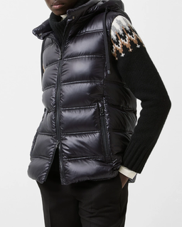 Czarny puchowy bezrękawnik Liddy - Image #0