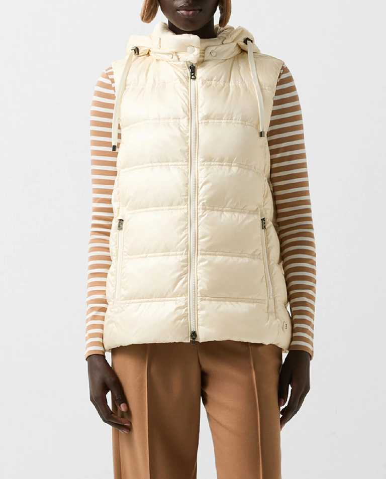 Kremowy puchowy bezrękawnik Liddy