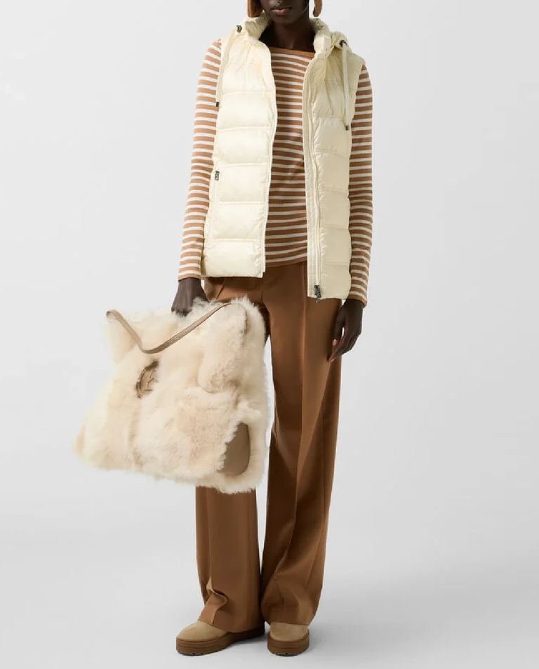 Kremowy puchowy bezrękawnik Liddy - Image #2