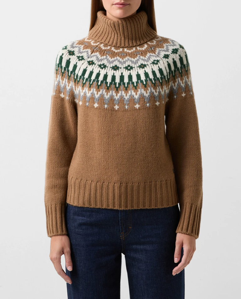 Brązowy sweter z golfem Ingrid