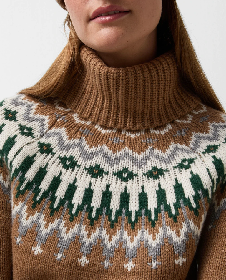 Brązowy sweter z golfem Ingrid - Image #4